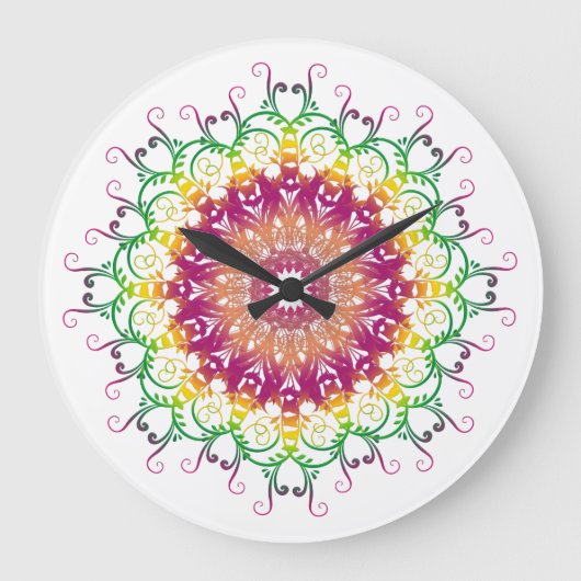 Etnische florale mandala. grote klok (Voorkant)
