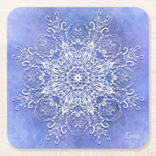 Etnische florale mandala. kartonnen onderzetters