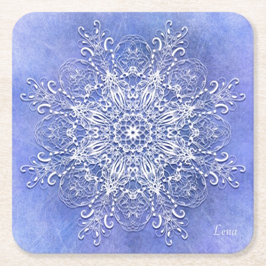 Etnische florale mandala. kartonnen onderzetters (Voorkant)