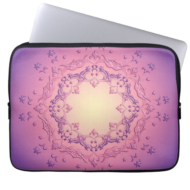 Etnische florale mandala. laptop sleeve (Voorkant)