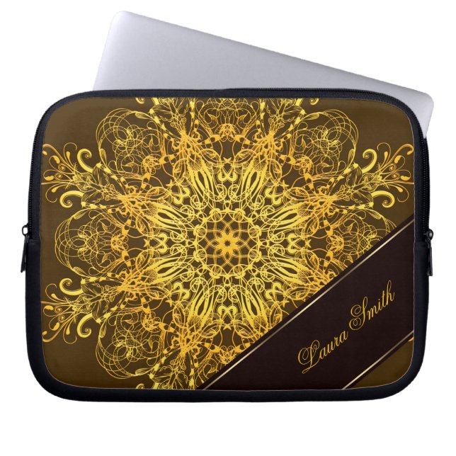 Etnische florale mandala. laptop sleeve (Voorkant)