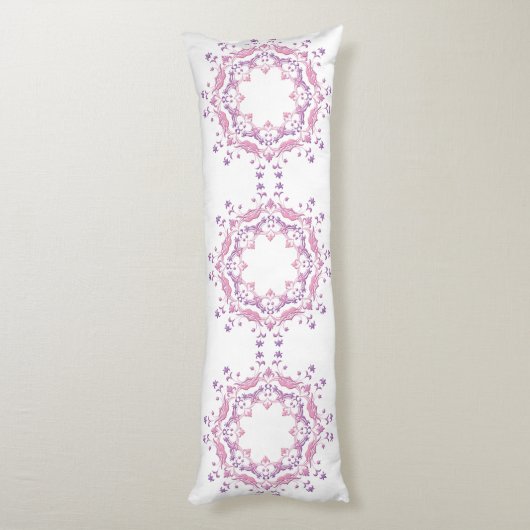 Etnische florale mandala. lichaamskussen (Achterkant (Verticaal))