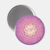 Etnische florale mandala. Monogram. Magnet (Voorkant / Achterkant)