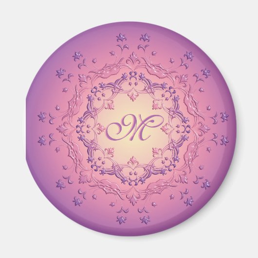 Etnische florale mandala. Monogram. Magnet (Voorkant)