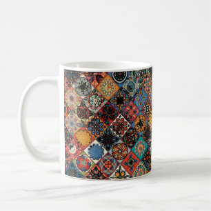 Etnische florale mandala naadloos. Kleurrijk m Koffiemok