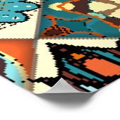 Etnische florale mandala naadloos. Kleurrijk m Poster (Hoek)