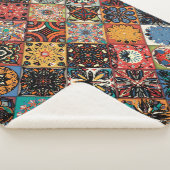 Etnische florale mandala naadloos. Kleurrijk m Sherpa Deken (3/4)