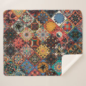 Etnische florale mandala naadloos. Kleurrijk m Sherpa Deken (Voorkant (horizontaal))