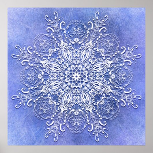 Etnische florale mandala op de grunge achtergrond. poster (Voorkant)