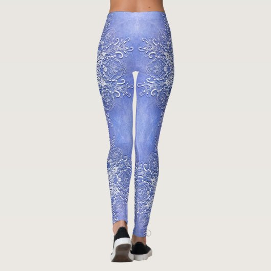 Etnische florale mandala op grunge achtergrond leggings (Achterkant)