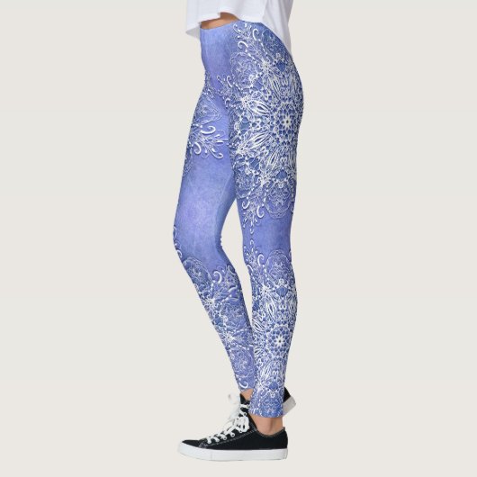 Etnische florale mandala op grunge achtergrond leggings (Links)