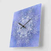 Etnische florale mandala op grunge achtergrond vierkante klok (Hoek)