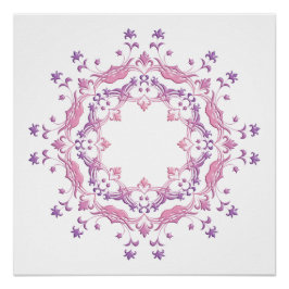 Etnische florale mandala. poster