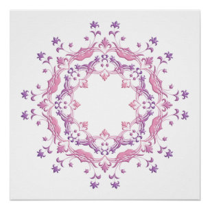 Etnische florale mandala. poster