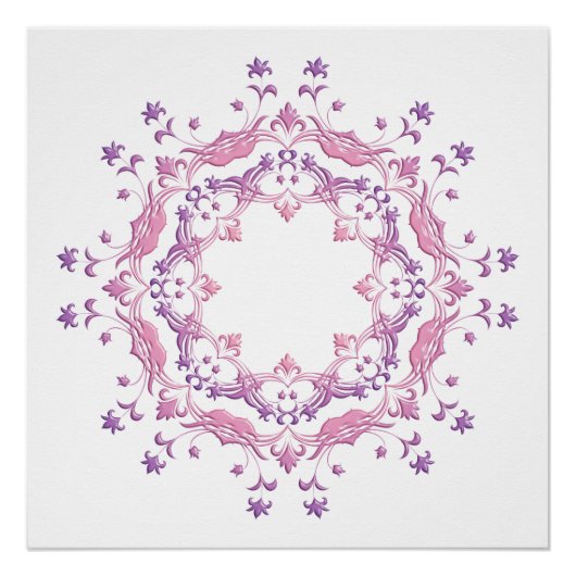 Etnische florale mandala. poster (Voorkant)