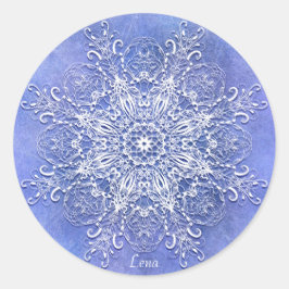 Etnische florale mandala. ronde sticker