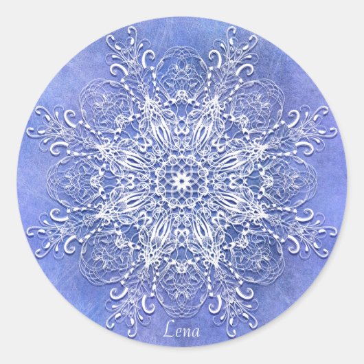 Etnische florale mandala. ronde sticker (Voorkant)