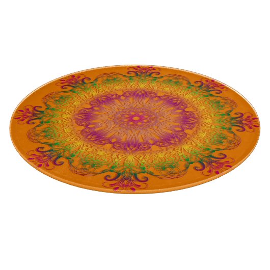 Etnische florale mandala. snijplank (Hoek)