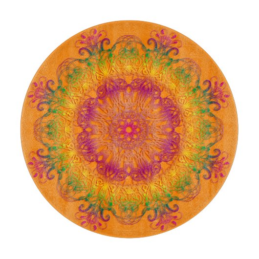 Etnische florale mandala. snijplank (Voorkant)