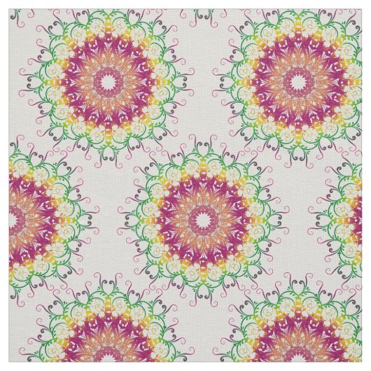 Etnische florale mandala. stof (Swatch)