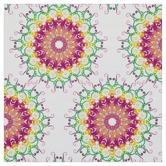 Etnische florale mandala. stof (Swatch)