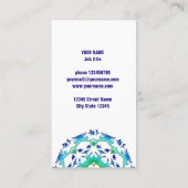 Etnische florale mandala. text. visitekaartje (Achterkant)