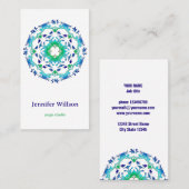 Etnische florale mandala. text. visitekaartje (Voorkant / Achterkant)