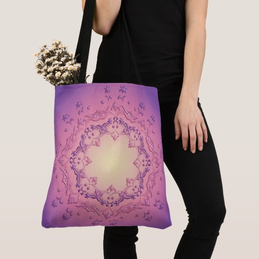 Etnische florale mandala tote bag (Dichtbij)