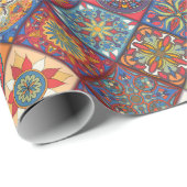 Etnische florale mandala Verpakkingspapier Cadeaupapier (Rol Hoek)