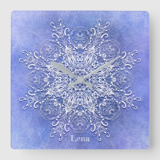 Etnische florale mandala. vierkante klok (Voorkant)