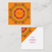 Etnische florale mandala. vierkante visitekaartje (Voorkant / Achterkant)