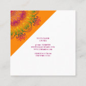 Etnische florale mandala. vierkante visitekaartje (Achterkant)