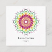 Etnische florale mandala. vierkante visitekaartje (Voorkant)