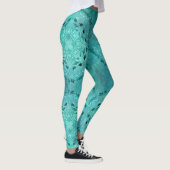 Etnische florale turkooise grunge mandala leggings (Rechts)