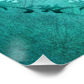 Etnische florale turquoise grunge mandala. poster (Hoek)