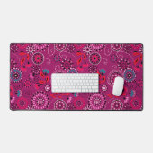 Etnische folk abstract bloemmotief retro crimson bureaumat (Keyboard & Muis)