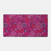 Etnische folk abstract bloemmotief retro crimson bureaumat (Voorkant)