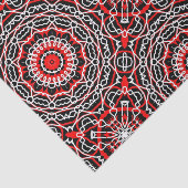 Etnische Folk Bohemian Red Black en White Pattern Tissuepapier (Detail)