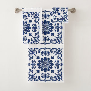 Etnische folk keramische tegel in talavera stijl bad handdoek