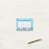 Etnische Folk Maandelijkse Planner 4x3 Post-it® Notes (Op bureau)