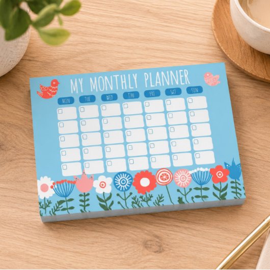 Etnische Folk Maandelijkse Planner 4x3 Post-it® Notes