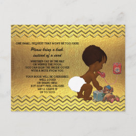 Etnische Genderneutrale Gold Chevron Book Request Briefkaart