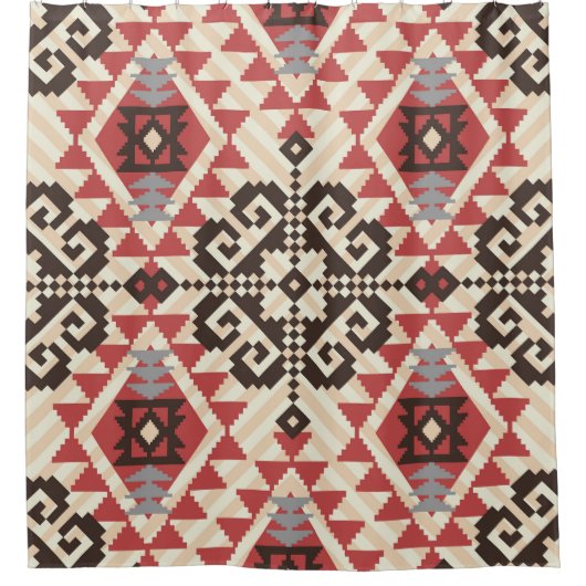 Etnische geometrie: Abstract naadloos Douchegordijn (Voorkant)