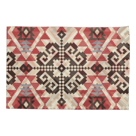 Etnische geometrie: Abstract naadloos Kussensloop (Achterkant)