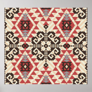 Etnische geometrie: Abstract naadloos Poster