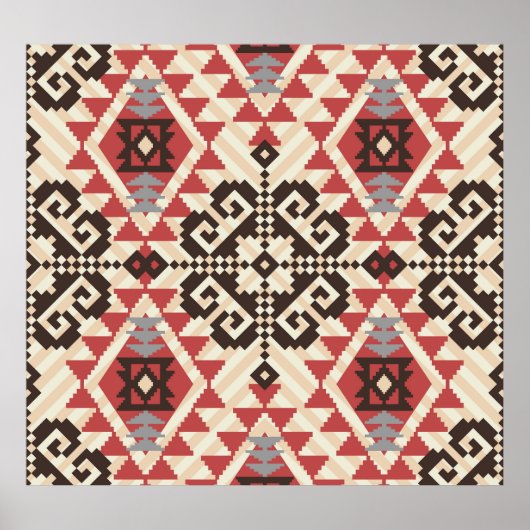 Etnische geometrie: Abstract naadloos Poster (Voorkant)