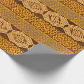 Etnische Geometrische Afrikaanse Sinaasappel Cadeaupapier (Hoek)