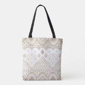 Etnische Geometrische Bloemen Tribal Naadloos Patr Tote Bag (Achterkant)