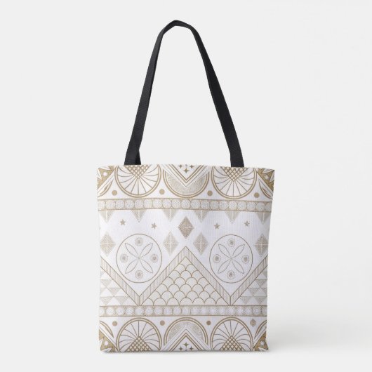 Etnische Geometrische Bloemen Tribal Naadloos Patr Tote Bag (Achterkant)