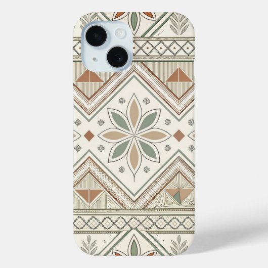 Etnische geometrische bloementribale naadloze patr Case-Mate iPhone case (Achterkant)